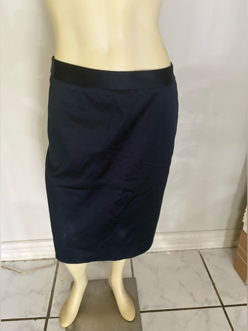 Tory Burch Navy Blue Pencil Skirt Women's Professional Staple Size 8